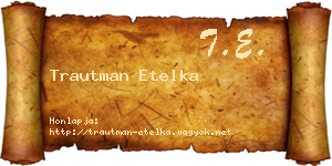 Trautman Etelka névjegykártya